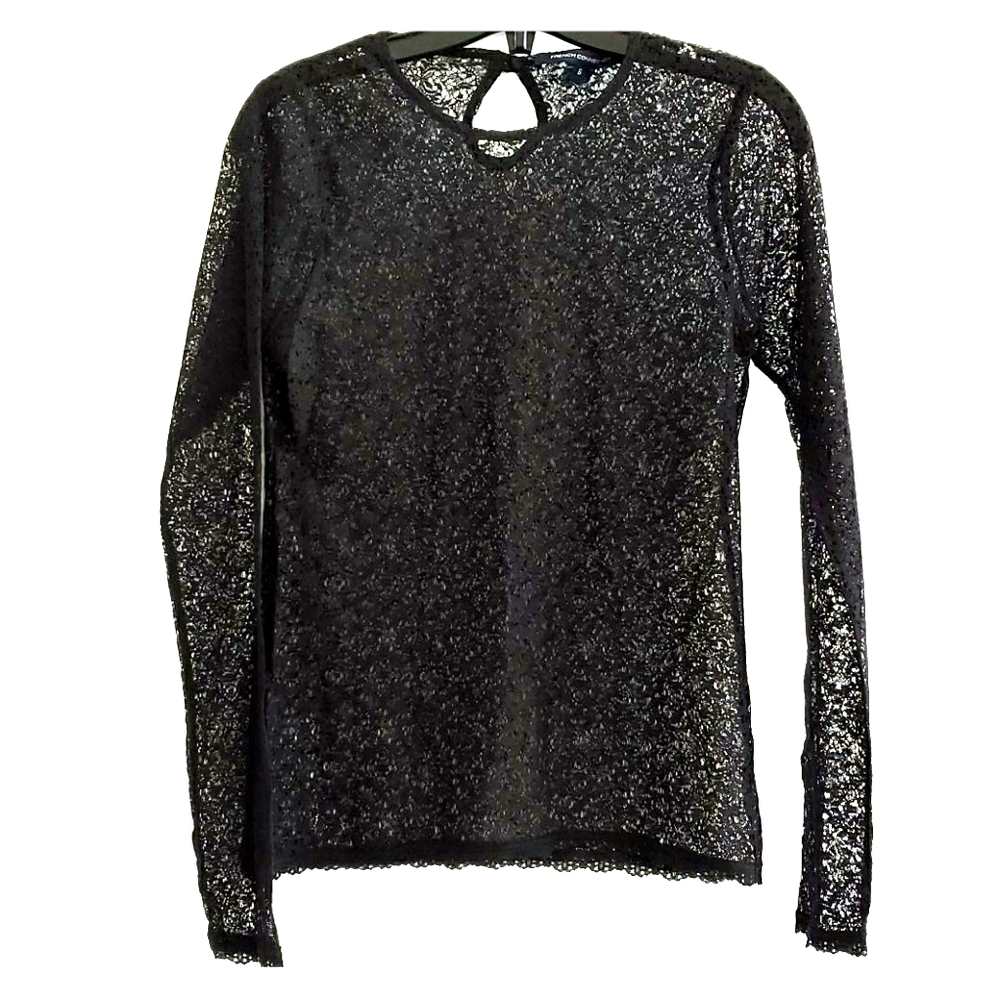 French Connection black lace shirt